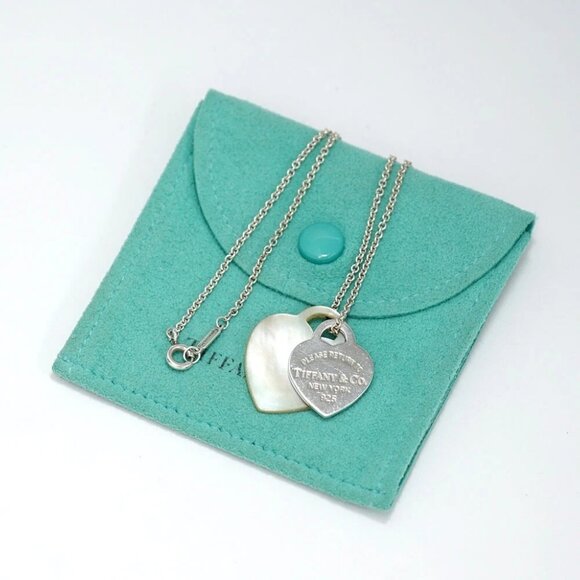 Tiffany & Co. Return to Double Heart Shell Necklace 16" Silver 925 Auth w/Bag - Picture 8 of 8
